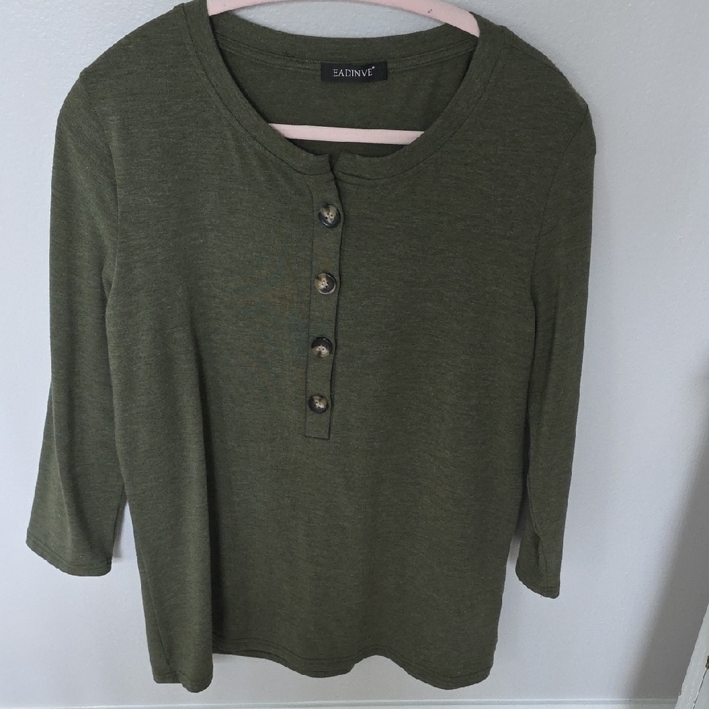 Olive Long Sleeve Women's Top